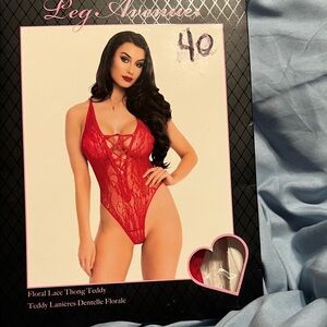 Leg Avenue Red Lace Teddy